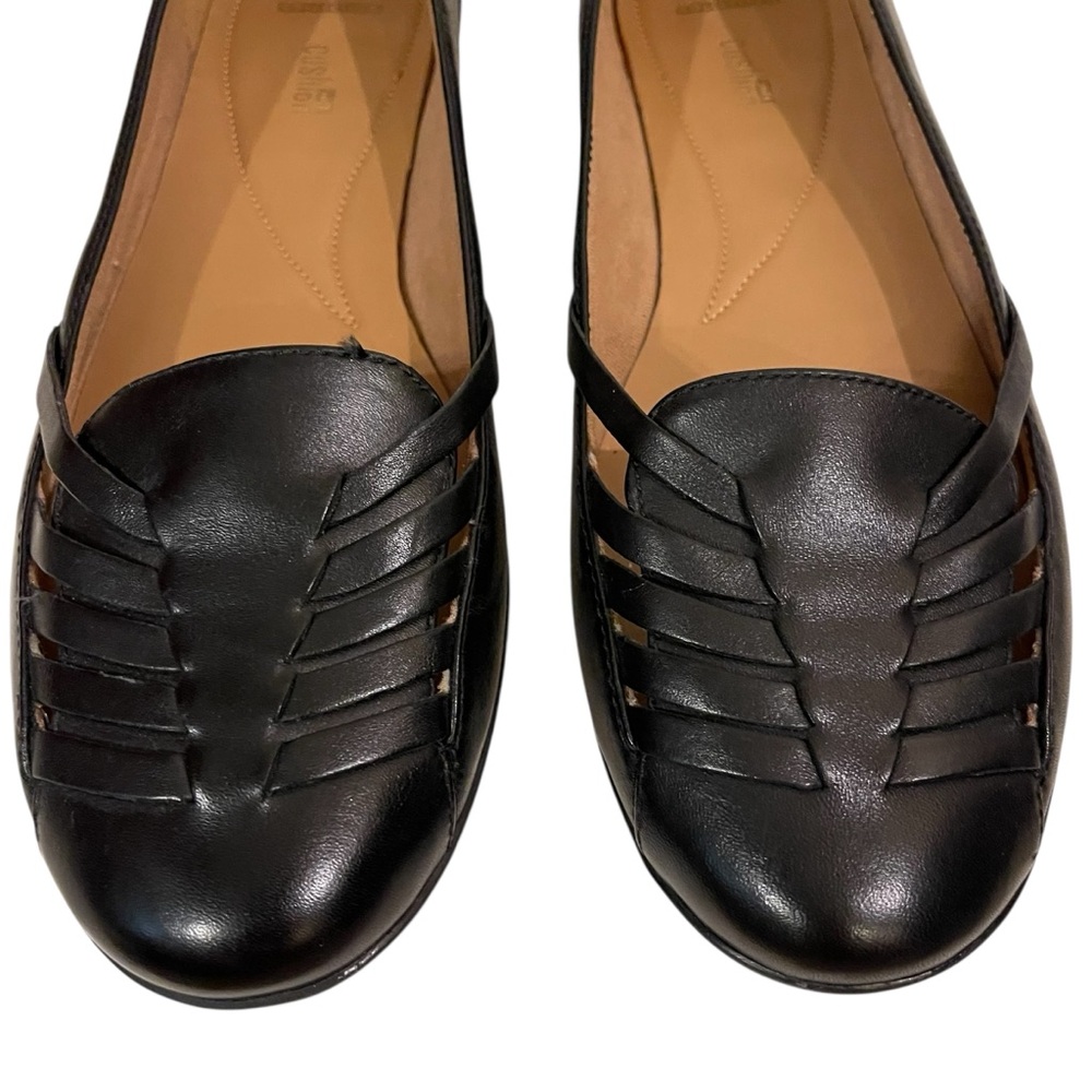 Women’s CLARKS Gracelin Gemma Black Leather Flats Shoes New - Picture 4 of 7